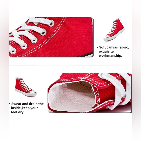 Canvas Sneakers High Top Lace ups Casual Walking Shoes Canvas Shoes - Picture 5 of 8